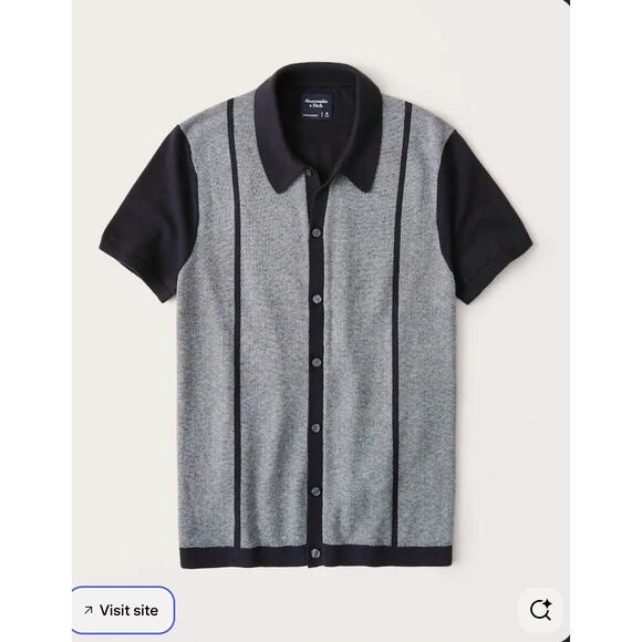 Abercrombie & Fitch PAIR of Men's SS Button Up Casual Tops Medium - Picture 10 of 10